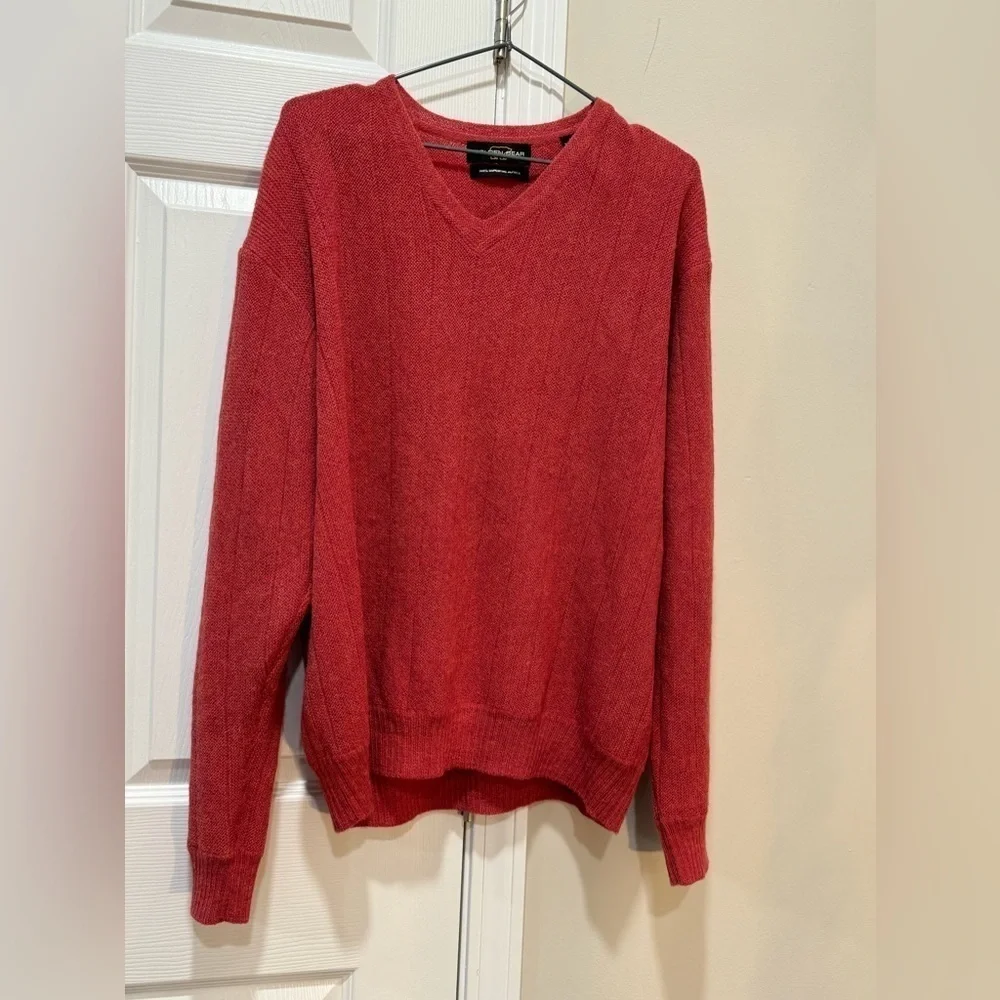 Golden Bear Mens Sz L 100% Superfine Alpaca Vneck Sweater